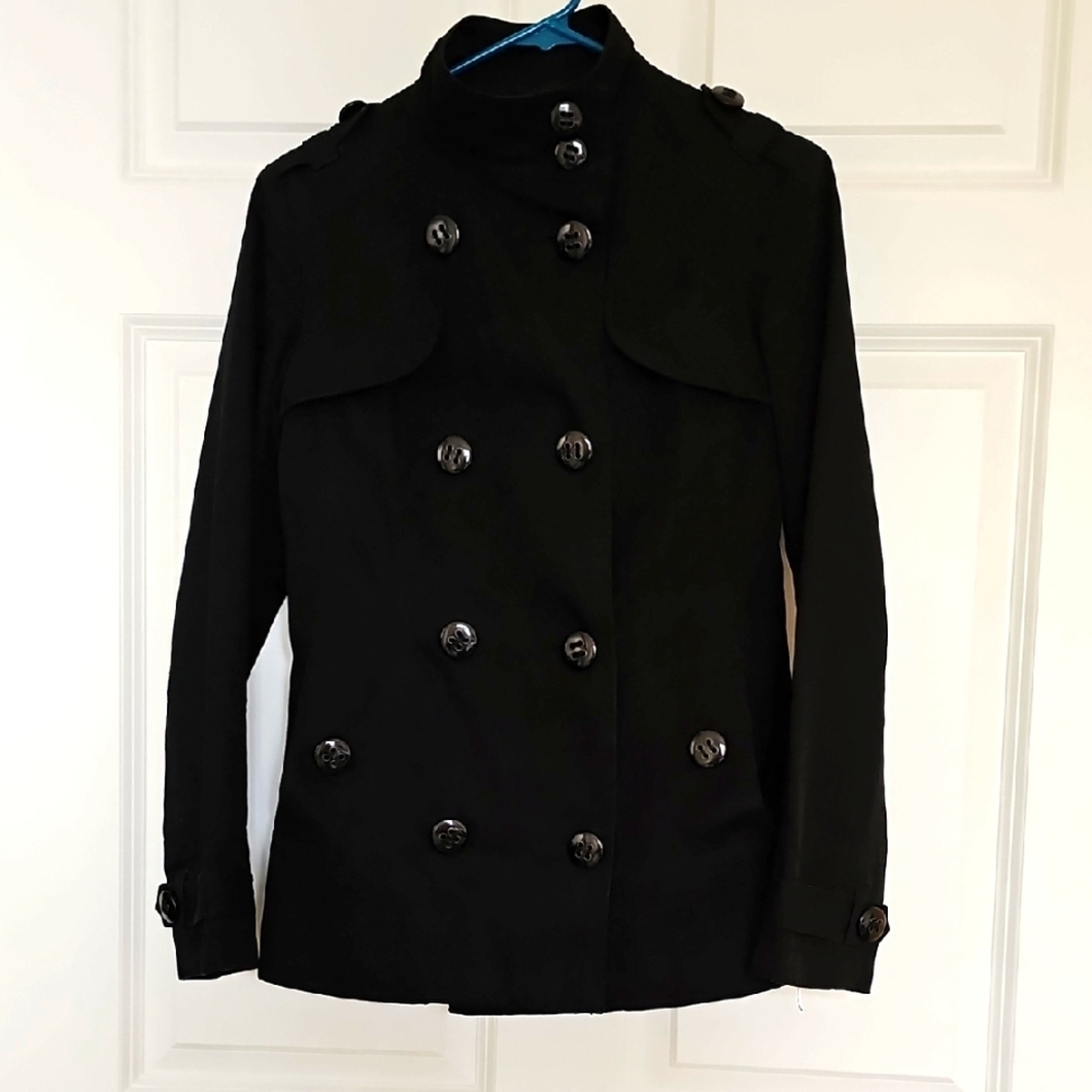 MANGO Black Double-Breasted Coat